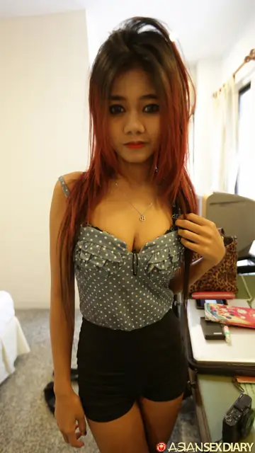Petite Asian Redhead Gets Fucked Doggy Style and Missionary for a Jizz Finish