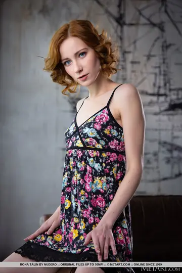 Rona Talin – Tall European Redhead Strips Her Skirt and Spreads