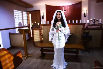 Jane Wilde – Brunette Bride with Hairy Pussy Gets Fucked in a Church