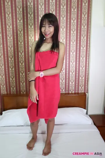Asian Brunette with Piercings Takes a Creampie in the Hotel