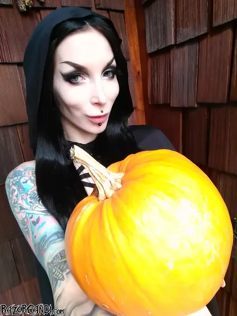Razor Candi: Redhead MILF Pulls Panties Aside for Halloween Fingering – photo 8 of 15