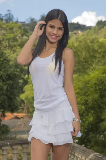 Busty Venezuelan Latina Strips Out of Her Skirt and Bikini Outdoors
