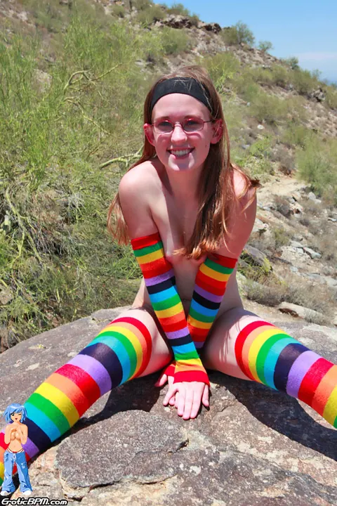 PAWG in Glasses and Socks Strips Outdoors – photo 15 of 15