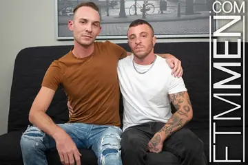Tattooed Stud Kisses His Partner and Fucks Him