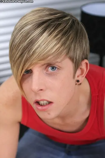 Blonde Guy Strips Naked and Strokes His Cock to a Cumshot