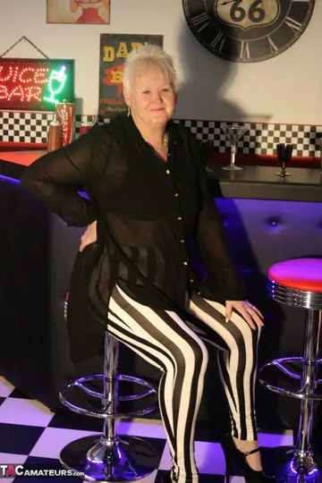 Valgasmic Exposed – Mature European Blonde in Yoga Pants and Heels Shows Her Curves