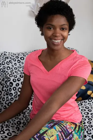 Short-Haired Ebony Australian Strips and Uses a Dildo