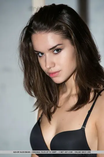 European Brunette Unhooks Bra, Strips Off Her Lingerie and Spreads