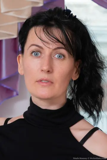 Nimfa Mannay – Mature Brunette in Lingerie and Heels Spreads Her Hairy Pussy