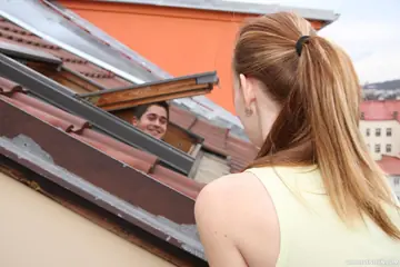 Woman in Shorts Gives a Blowjob and Gets Fucked Hard