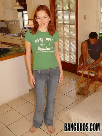 Smokey Flame – Redhead in Jeans Kneels for Interracial Handjob and a Blowjob