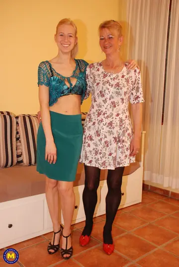Blonde European MILFs Finger and Lick Each Other