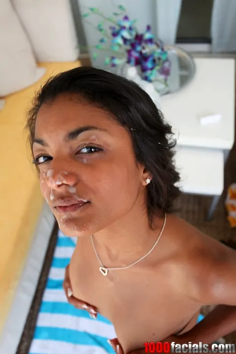 Neela Sky: Petite Indian Brunette Deepthroats and Takes a Cumshot – photo 11 of 16