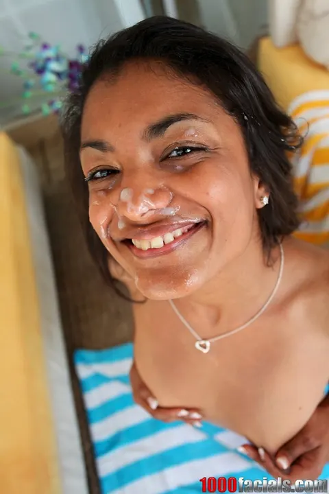Neela Sky: Petite Indian Brunette Deepthroats and Takes a Cumshot – photo 13 of 16