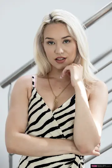 Brill Barbie – Blonde Strips Out of Her Dress and Lingerie to Show Her Shaved Pussy