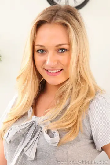 Kay Taylor – Brunette in Stockings Strips Out of Her Skirt in the Office