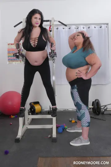 Mischievous Kitty – Busty Asian BBWs Undress and Spread in the Gym