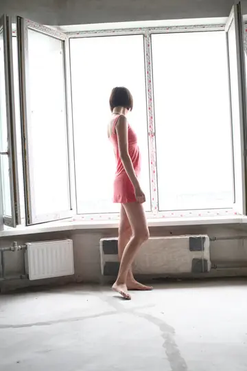 Slim Brunette PAWG Lifts Her Dress and Pulls Panties Aside to Spread