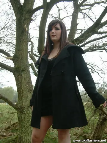 British Babe with Big Tits Shows Her Ass and Pussy in the Woods