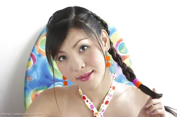 Busty Thai Trans Woman Undresses to Show Her Hairy Bush