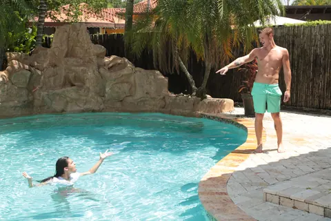 Katana Kombat: Busty Latina Takes Anal Doggy Style Poolside – photo 10 of 21