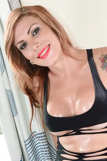 Curvy Latina Trans Woman Takes Two Men in Oiled Anal Threesome