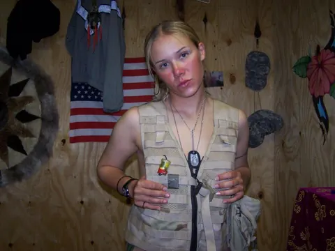 Blonde in a Military Uniform Strips Nude and Poses – photo 11 of 15