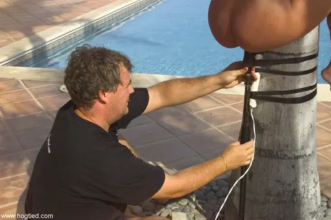 Jenny Lee: Petite Blonde MILF Bound to a Tree and Toyed by the Pool – photo 13 of 20