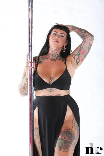 Tall Tanned PAWG in Panties Strips and Spreads Her Tattooed Curves
