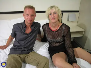 European Blonde MILF Gets Fingered and Fucked in Bed