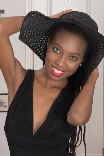 Ebony Brunette Undresses to Spread Her Hairy Pussy and Ass
