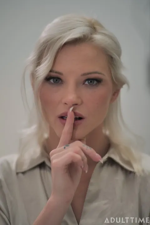 Zazie Skymm: Short-Haired Blonde Secretary Takes a Cumshot After Office Sex – photo 2 of 20