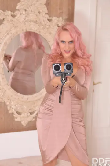Angel Wicky – European Blonde with Big Natural Tits Spreads in Glasses