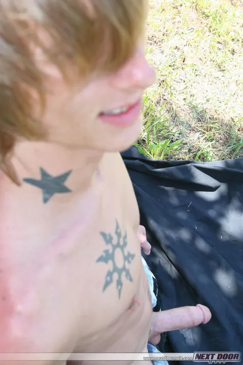 Athletic Guy Strips Nude and Shows His Cock Outdoors – photo 12 of 20