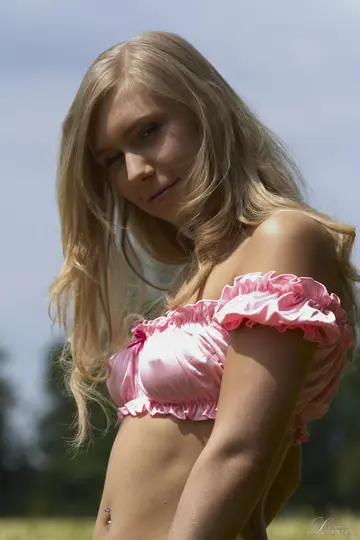 Lena Nitro – Blonde with Pierced Tits Spreads in the Forest