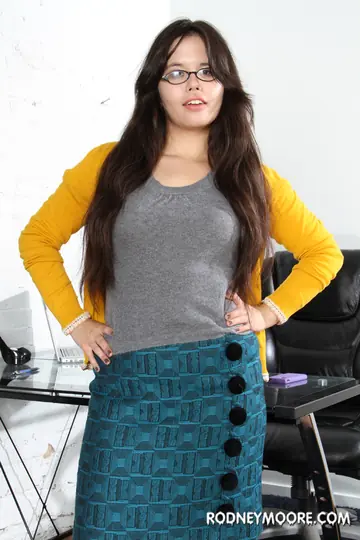 Hermine Haller – Curvy Asian Brunette in Glasses Jerks Him Off to Cum