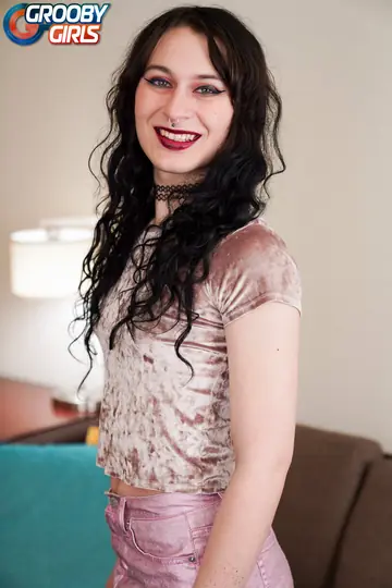 Trans Woman Strips Nude and Poses from the Side