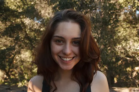 Christine Ash: Petite Brunette PAWG Strips Off Her Shorts While Hiking – photo 13 of 13
