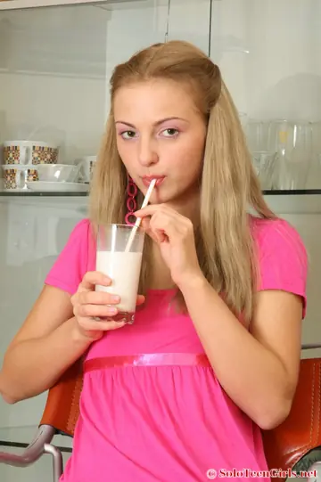Lukava – Slim Blonde in Stockings Toys Her Pussy with a Dildo