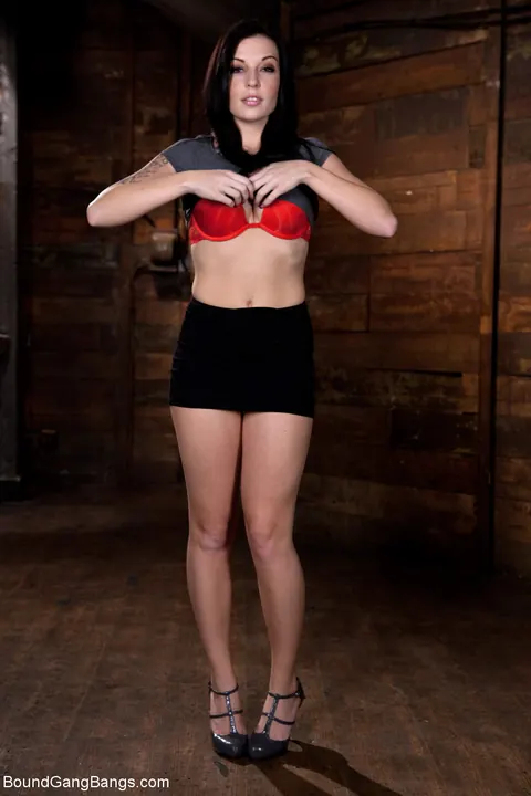 Aria Aspen: Brunette in Bondage Spreads for a Group Session – photo 5 of 21