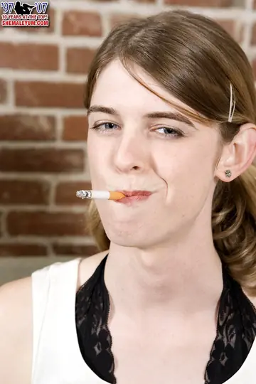 Trans Woman Strips and Poses Nude on the Sofa