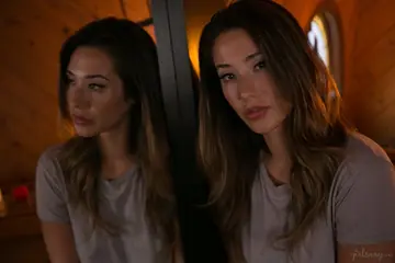 Eva Lovia – Busty Blonde and Brunette Asian Lesbians Lick and Finger Trimmed Pussies