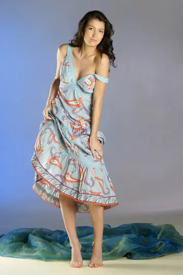 Ganna A – Brunette Slips Out of Her Dress to Show Her Natural Tits