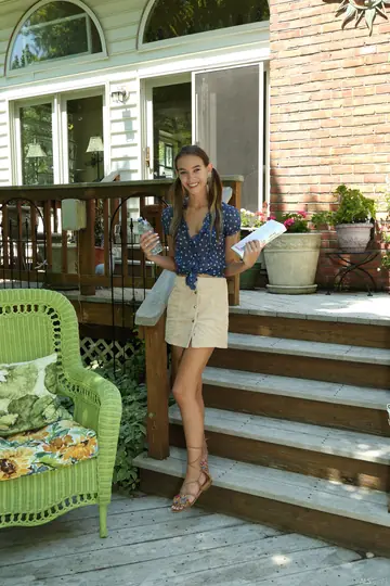 Charity Crawford – Tall Slim Brunette in Pigtails Uses a Dildo Outdoors