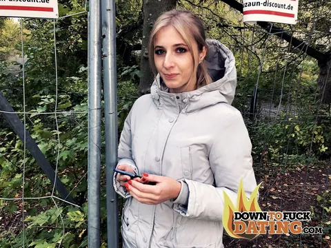 German Amateur Gives a Blowjob and Rides Cock Outdoors in Jeans – photo 3 of 20
