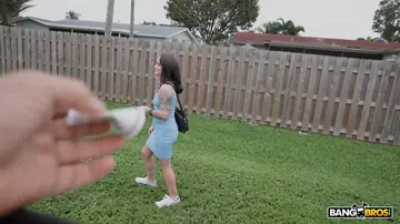 Bunny Fae – Brunette Strokes Her Partner's Cock Then Gets Fucked Outdoors
