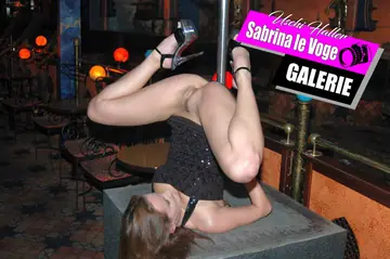 PAWG in High Heels Pole Dances and Spreads Wide