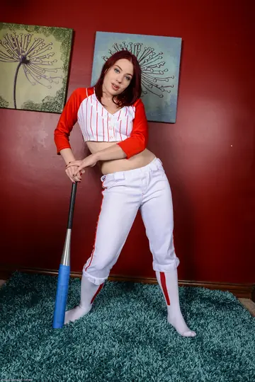 Petite Redhead in Socks Strips and Spreads Her Hairy Pussy