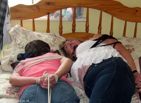 BBW in Lingerie Spreads While Bound – photo 2 of 16