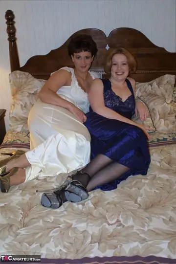 Curvy Redhead MILF Has Lesbian 69 in Stockings and a Skirt